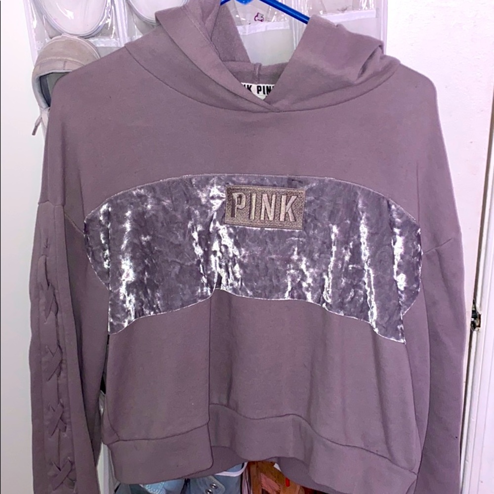 pink brand purple hoodie